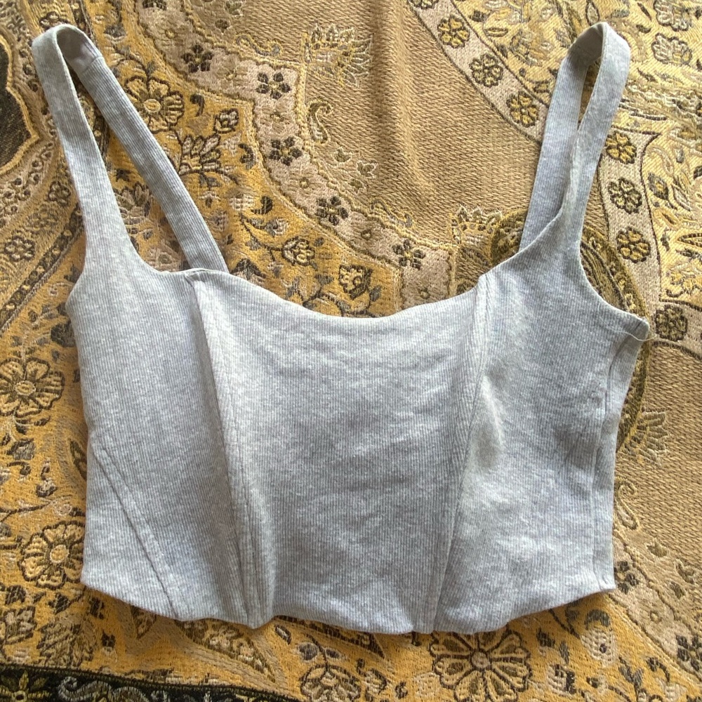 Gray Bustier Style Crop Top Size Woman’s Medium